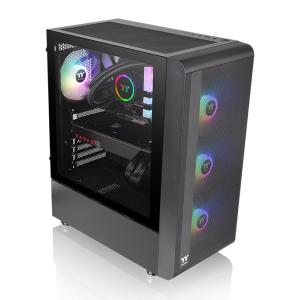 THERMALTAKE PC case mid tower S200 TG ARGB, 460x210x395mm, 3x fan, μαύρο | PC & Αναβάθμιση | elabstore.gr