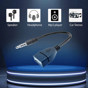 POWERTECH καλώδιο 3.5mm σε USB 2.0 female CAB-J055, 0.5m, μαύρο | Καλώδια - Αντάπτορες | elabstore.gr
