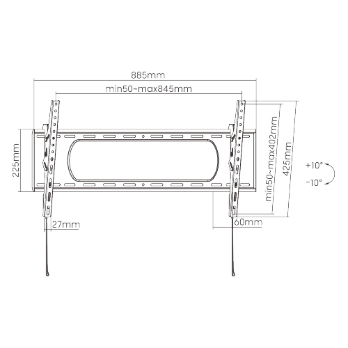 BRATECK επιτοίχια βάση LP73-48T για οθόνη 43"-90", 80kg | eLabstore.gr BRATECK επιτοίχια βάση LP73-48T για οθόνη 43"-90", 80kg | Εικόνα & Ήχος | elabstore.gr
