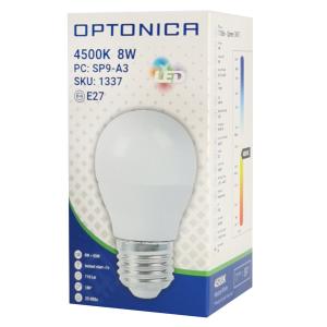 OPTONICA LED λάμπα G45 1337, 8W, 4500K, E27, 710lm | Φωτισμός | elabstore.gr