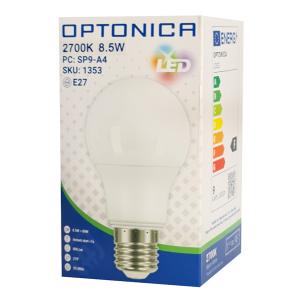 OPTONICA LED λάμπα A60 1353, 8.5W, 2700K, E27, 806lm | Φωτισμός | elabstore.gr