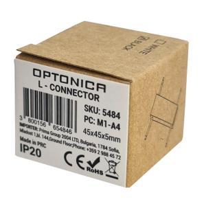 OPTONICA σύνδεσμος LED 5484, L-Connector, 60x45x5mm, IP20 | Φωτισμός | elabstore.gr