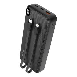 POWERTECH power bank PT-1064 20000mAh, 3x output, PD & QC, 22.5W, μαύρο | Αξεσουάρ κινητών | elabstore.gr