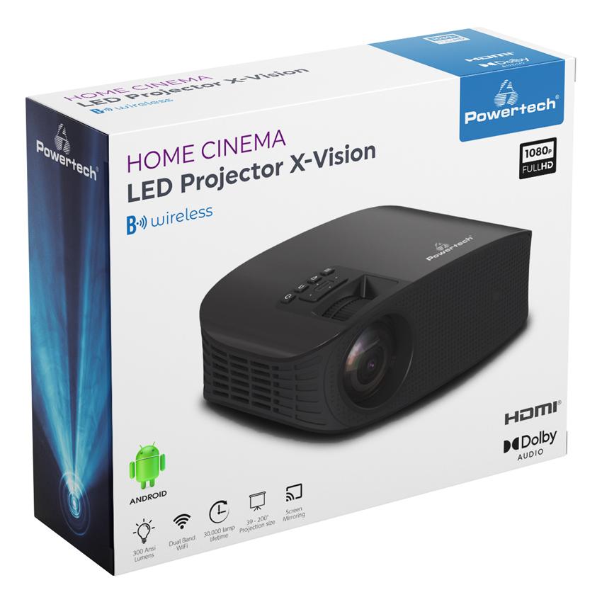 PPOWERTECH LED βιντεοπροβολέας X-Vision, 1080p WiFi, Dolby Audio, Android | eLabstore.gr PPOWERTECH LED βιντεοπροβολέας X-Vision, 1080p WiFi, Dolby Audio, Android | Εικόνα & Ήχος | elabstore.gr