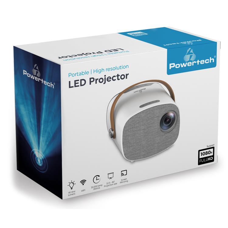 POWERTECH LED βιντεοπροβολέας PT-981, Full HD, 1600mAh, λευκός | eLabstore.gr POWERTECH LED βιντεοπροβολέας PT-981, Full HD, 1600mAh, λευκός | Εικόνα & Ήχος | elabstore.gr