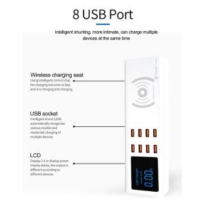 SUNSHINE σταθμός φόρτισης SS-309WD, 8x USB 8A, wireless 10W, λευκός | Αξεσουάρ κινητών | elabstore.gr