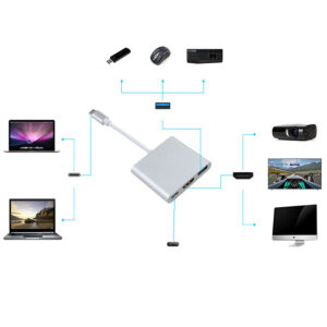 Adaptor USB Type-C 3 in 1/USB 3.0/HDMI/Type-C 3W1 | Ήχου & Εικόνας | elabstore.gr