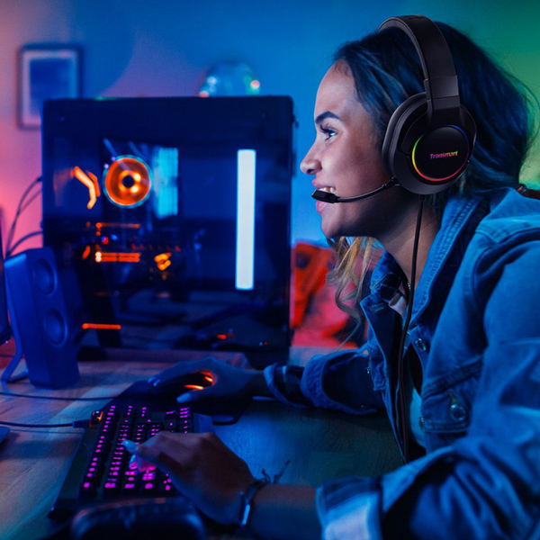 TRONSMART gaming headset Sparkle, USB, multiplatform, 50mm, μαύρο | eLabstore.gr TRONSMART gaming headset Sparkle, USB, multiplatform, 50mm, μαύρο | Συνοδευτικά PC | elabstore.gr
