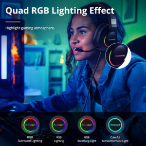 TRONSMART gaming headset Sparkle, USB, multiplatform, 50mm, μαύρο | eLabstore.gr TRONSMART gaming headset Sparkle, USB, multiplatform, 50mm, μαύρο | eLabstore.gr