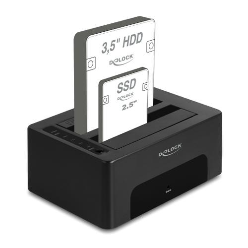 DELOCK docking station 64187, clone/erase function, 2x SSD, 5Gb/s, μαύρο | eLabstore.gr DELOCK docking station 64187, clone/erase function, 2x SSD, 5Gb/s, μαύρο | Συνοδευτικά PC | elabstore.gr