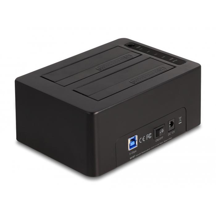 DELOCK docking station 64187, clone/erase function, 2x SSD, 5Gb/s, μαύρο | eLabstore.gr DELOCK docking station 64187, clone/erase function, 2x SSD, 5Gb/s, μαύρο | Συνοδευτικά PC | elabstore.gr
