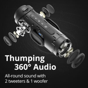 TRONSMART φορητό ηχείο T7, 30W, Bluetooth, 360°, 2000mAh, IPX7, μαύρο | Εικόνα & Ήχος | elabstore.gr