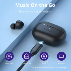 TRONSMART earphones με θήκη φόρτισης Onyx Pure, True Wireless, μαύρο | Αξεσουάρ κινητών | elabstore.gr