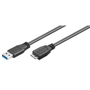 GOOBAY καλώδιο USB 3.0 σε micro Τype B 95734, 5 Gbit/s, 0.5m, μαύρο | Καλώδια - Αντάπτορες | elabstore.gr