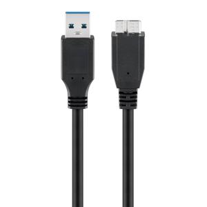GOOBAY καλώδιο USB 3.0 σε micro Τype B 95734, 5 Gbit/s, 0.5m, μαύρο | Καλώδια - Αντάπτορες | elabstore.gr