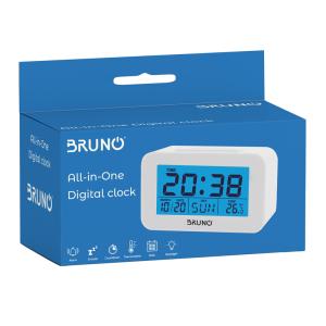 BRUNO ξυπνητήρι BRN-0129 με μέτρηση θερμοκρασίας, °C & °F, λευκό | Οικιακός εξοπλισμός | elabstore.gr