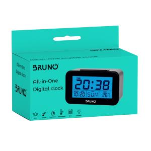 BRUNO ξυπνητήρι BRN-0130 με μέτρηση θερμοκρασίας, °C & °F, μαύρο | Οικιακός εξοπλισμός | elabstore.gr