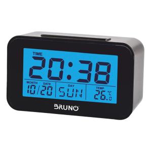 BRUNO ξυπνητήρι BRN-0130 με μέτρηση θερμοκρασίας, °C & °F, μαύρο | Οικιακός εξοπλισμός | elabstore.gr