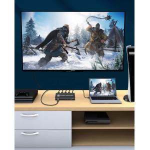 HDMI switch CAB-H149, 4-in σε 1-out, 4K/120Hz, 8K/60Hz, μαύρο | Καλώδια - Αντάπτορες | elabstore.gr