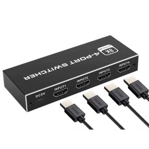 HDMI switch CAB-H149, 4-in σε 1-out, 4K/120Hz, 8K/60Hz, μαύρο | Καλώδια - Αντάπτορες | elabstore.gr
