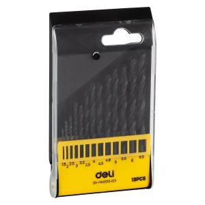 DELI σετ τρυπάνια DH-MHZ013-ED1 για σίδηρο HSS, 1.5-6.5mm DIN 338, 13τμχ | Εργαλεία | elabstore.gr