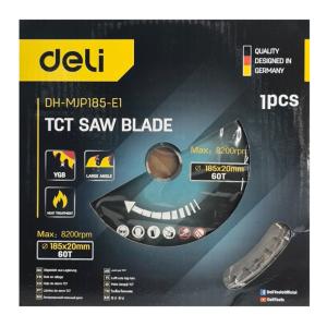 DELI δίσκος κοπής ξύλου DH-MJP185-E1, 60 δόντια, 185mm, 8200rpm | Εργαλεία | elabstore.gr