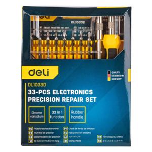 DELI σετ κατσαβίδια ακριβείας DL1033D, αντιολισθητική λαβή, Cr-V, 33τμχ | Εργαλεία | elabstore.gr