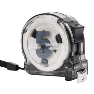 DELI μέτρο DL270519TY με κλείδωμα & clip ζώνης, 5m x 19mm | Εργαλεία | elabstore.gr
