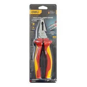 DELI πένσα ίσια ηλεκτρολόγου DL512007, μόνωση VDE 1000V, 18cm | Εργαλεία | elabstore.gr
