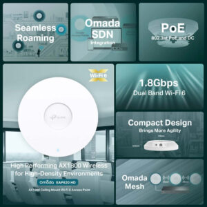 TP-LINK access point EAP620 HD, AX1800, WiFi 6, ceiling mount, Ver. 3.2 | Δικτυακά | elabstore.gr