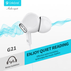 CELEBRAT earphones με μικρόφωνο G21, 3.5mm, 1.2m, μαύρα | Αξεσουάρ κινητών | elabstore.gr