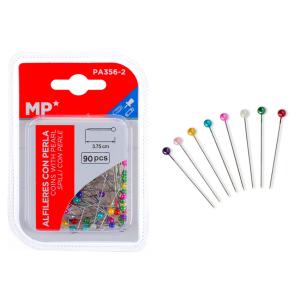 MP πινέζες με κεφάλι PA356-2, μεταλλικές, 3.75cm, πολύχρωμες, 90τμχ | Αναλώσιμα - Είδη Γραφείου | elabstore.gr