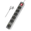 POWERTECH πολύπριζο ασφαλείας PT-1058, 6x schuko, 16A, 1.4m, λευκό | Τροφοδοσία Ρεύματος | elabstore.gr