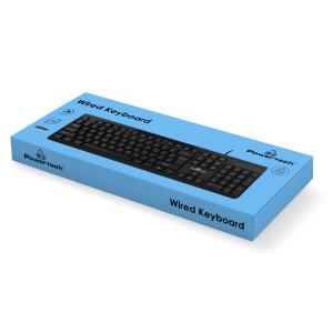POWERTECH πληκτρολόγιο PT-1069, ενσύρματο, multimedia, 1.4m EN/GR, μαύρο | Συνοδευτικά PC | elabstore.gr