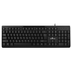 POWERTECH πληκτρολόγιο PT-1069, ενσύρματο, multimedia, 1.4m EN/GR, μαύρο | Συνοδευτικά PC | elabstore.gr