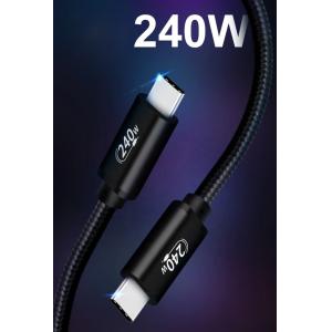 POWERTECH καλώδιο USB-C PTH-089, 240W, 480Mbps, E-mark, 1.5m, μαύρο | Καλώδια - Αντάπτορες | elabstore.gr