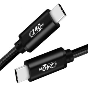 POWERTECH καλώδιο USB-C PTH-089, 240W, 480Mbps, E-mark, 1.5m, μαύρο | Καλώδια - Αντάπτορες | elabstore.gr