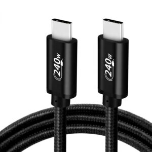 POWERTECH καλώδιο USB-C PTH-089, 240W, 480Mbps, E-mark, 1.5m, μαύρο | Καλώδια - Αντάπτορες | elabstore.gr