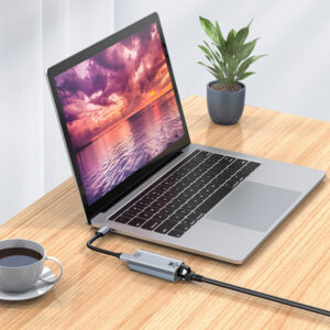 POWERTECH αντάπτορας USB-C σε RJ45 PTH-099, 1000Mbps, γκρι | Δικτυακά | elabstore.gr