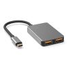 POWERTECH USB-C hub PTH-102, USB-C & 3x USB θύρες, 10Gbps, γκρι | Συνοδευτικά PC | elabstore.gr