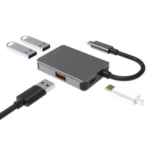 POWERTECH USB-C hub PTH-102, USB-C & 3x USB θύρες, 10Gbps, γκρι | Συνοδευτικά PC | elabstore.gr
