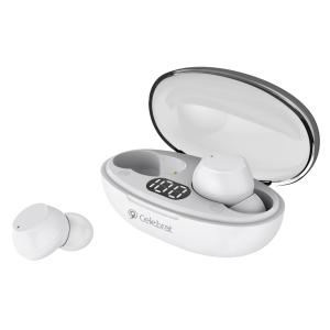 CELEBRAT earphones με θήκη φόρτισης TWS-W32, True Wireless, λευκά | Αξεσουάρ κινητών | elabstore.gr