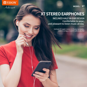 YISON earphones με μικρόφωνο X7, Lightning, 1.2m, λευκά | Αξεσουάρ κινητών | elabstore.gr