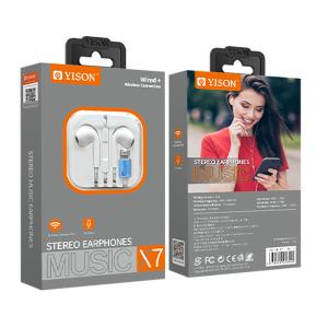 YISON earphones με μικρόφωνο X7, Lightning, 1.2m, λευκά | Αξεσουάρ κινητών | elabstore.gr