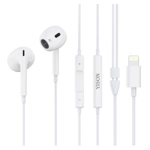 YISON earphones με μικρόφωνο X7, Lightning, 1.2m, λευκά | Αξεσουάρ κινητών | elabstore.gr