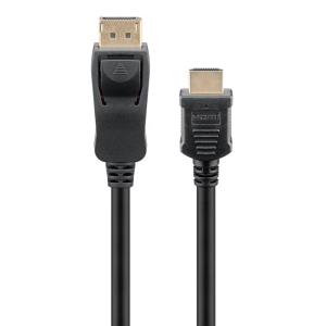 GOOBAY καλώδιο DisplayPort σε HDMI 51957, gold-plated, 4K, 2m, μαύρο | Καλώδια - Αντάπτορες | elabstore.gr