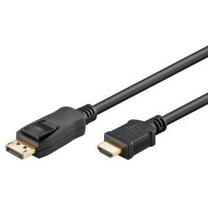 GOOBAY καλώδιο DisplayPort σε HDMI 51957, gold-plated, 4K, 2m, μαύρο | Καλώδια - Αντάπτορες | elabstore.gr