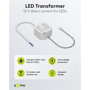 GOOBAY μετασχηματιστής LED 59575, 12V/1A, 12W, IP65 | Φωτισμός | elabstore.gr