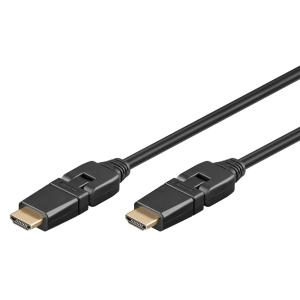 GOOBAY καλώδιο HDMI 61289, Ethernet, 360° βύσμα, 4K, 18Gbit/s, 3m, μαύρο | Καλώδια - Αντάπτορες | elabstore.gr