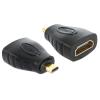 DELOCK αντάπτορας HDMI σε HDMI micro 65242 με Ethernet, μαύρος | Καλώδια - Αντάπτορες | elabstore.gr